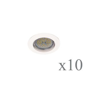 Pack 10 foco empotrable fijo basic redondo blanco wonderlamp 1xgu10