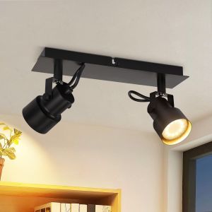Nettlife lámpara de techo negro gu10 28x7