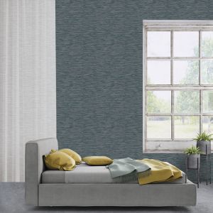 Papel pintado texturizado tnt efecto bronce azul