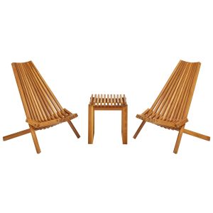 Conjunto de balcón bellano madera de acacia marrón