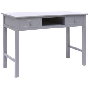 vidaXL escritorio de madera gris 110x45x76 cm