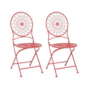 Conjunto de 2 sillas de jardín scario metal rojo