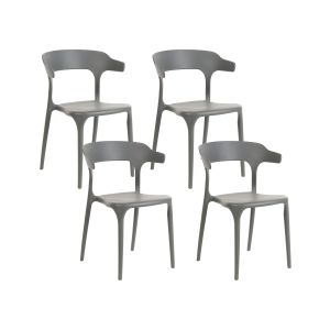 Conjunto de 4 sillas de jardín gubbio gris