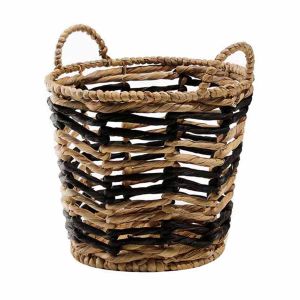 Cesta de agua de jacinto redonda h34 cm