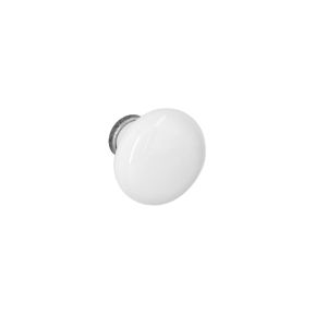 Pomo para muebles en zamac y porcelana 35 mm de diam