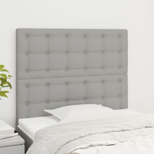 Cabeceros 2 unidades de tela gris claro 80x5x78/88 cm