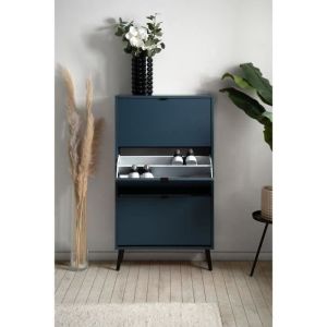 Mueble para zapatos - azul noche - 3 abatibles - 12 pares - l70 x p24 x h12
