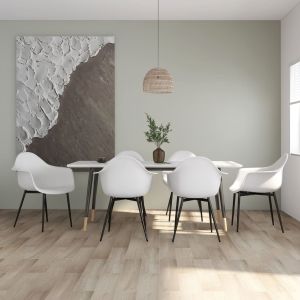 Sillas de comedor 6 unidades blancas pp