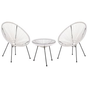 Conjunto de balcón acapulco ii ratán sintético blanco