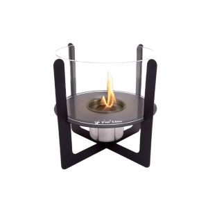 Chimenea de etanol de sobremesa con cristal cilíndrico
