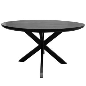 Macy-mesa de comedor redonda d130, madera negro
