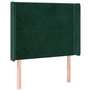 vidaXL cabecero con orejas de terciopelo verde oscuro 103x16x118/128cm