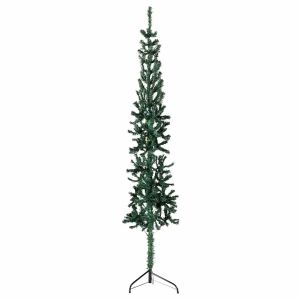 vidaXL medio árbol de navidad artificial con soporte verde 240 cm