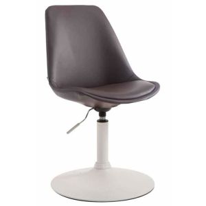 Silla comedor regulable en polipiel - marrón - 76-81 cm