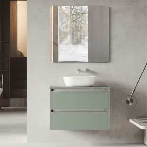 Mueble baño f.red. | lavabo sob. | 2 cajones | 70 cm leaf tir. Cromo