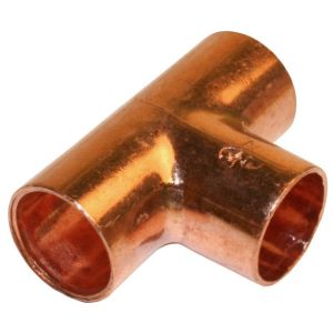 Racor en t de soldadura de cobre igual d.28 para tubo de cobre