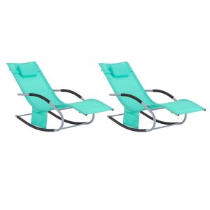 Tumbona×2 mecedora con almohada y bolsillo ogs28-tb×2 sobuy