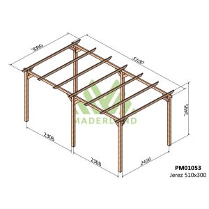 Pérgola de madera maciza j erez (maderland) - gardeneas