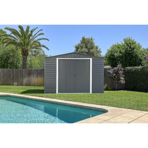 Caseta cobertizo metal jardin alpine 10x8 antracita duramax