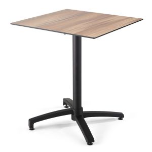 Oviala - mesa de patio abatible de 70 cm en laminado roble oscuro
