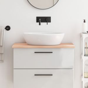 Encimera de baño madera maciza sin tratar 80x60x2 cm eerf2015