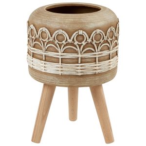 Maceta con patas cyrtomium 27 cm marrón claro