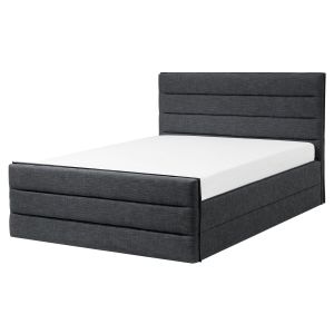 Cama tela valbonne 160 x 200 cm gris oscuro