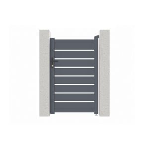 Pack puerta peatonal vogel 1m h.160cm + 2 postes a.190cm gris