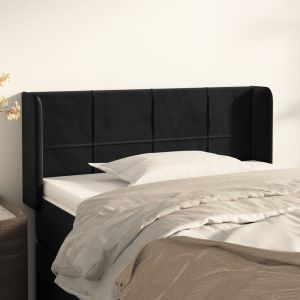 Cabecero de terciopelo negro 83x16x78/88 cm eso8496