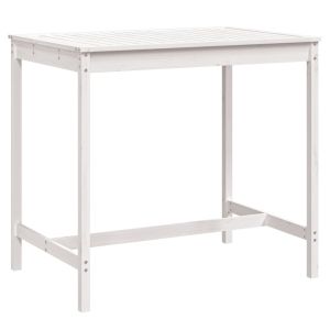 vidaXL mesa de jardín madera maciza pino blanco 121x82,5x110 cm