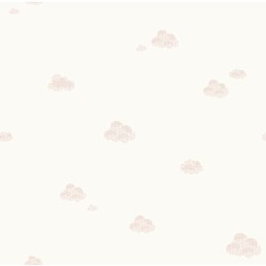 Papel pintado texturizado infantil tnt nubes rosa
