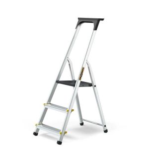 Escalera plegable de 4  peldaños + bandeja de herramientas