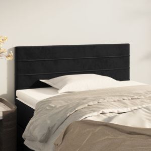 Cabecero de terciopelo negro 80x5x78/88 cm eso4688