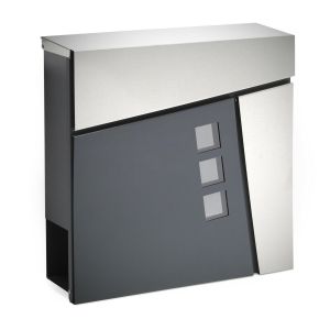 Buzón de pared de diseño con compartimento para periódicos