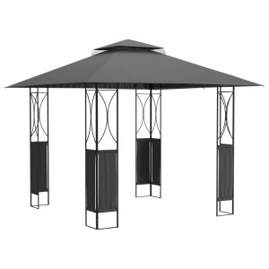 vidaXL cenador con tejado acero gris antracita 300x300x270 cm
