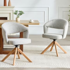 Conjunto de sillas de comedor giratorias gris claro set de 2
