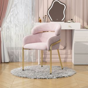 Silla de comedor terciopelo rosa estilo moderno