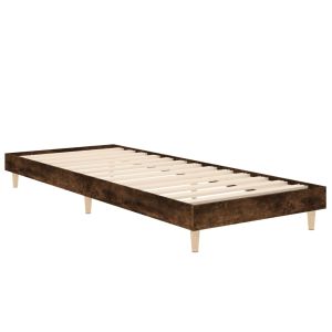 vidaXL estructura cama sin colchón madera roble ahumado 75x190 cm