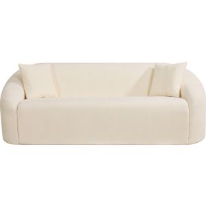 Sofá recto fijo de tela <<ondine>> - 3 plazas - beige