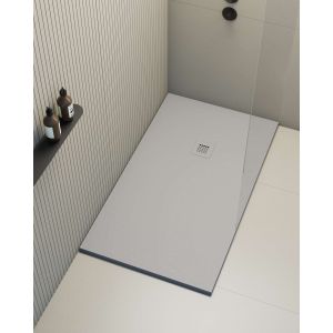 Plato de ducha poalgi - 90x180 cm - humo - extraplano, antideslizante