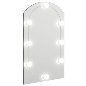 vidaXL espejo con luces LED vidrio arco 70x40 cm
