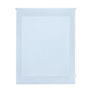 Estor enrollable premium 130x180  azul con motas blancas