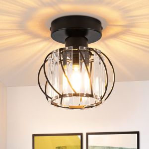 Nettlife lámpara  moderna de cristal negro E27 lámpara  vintage con marco