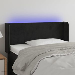 Cabecero con LED de terciopelo negro 83x16x78/88 cm eso7006