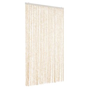 vidaXL cortina antimoscas chenilla beige y blanco 100x200 cm
