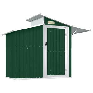 vidaXL cobertizo de jardín acero galvanizado verde 270x130x208,5 cm