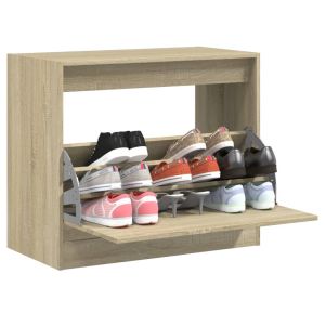 Zapatero de madera de ingeniería roble sonoma 80x42x69 cm