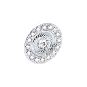 Pomo para muebles en zamac y cristal 60 mm de diam