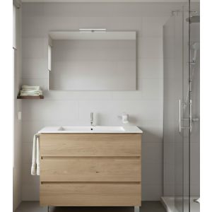 Mueble de baño balder, lavabo y espejo  estepa 90x45 cm