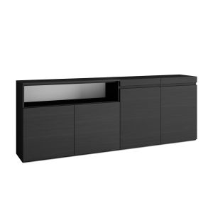 Aparador para salón, 200x75x35cm, negro rf2383